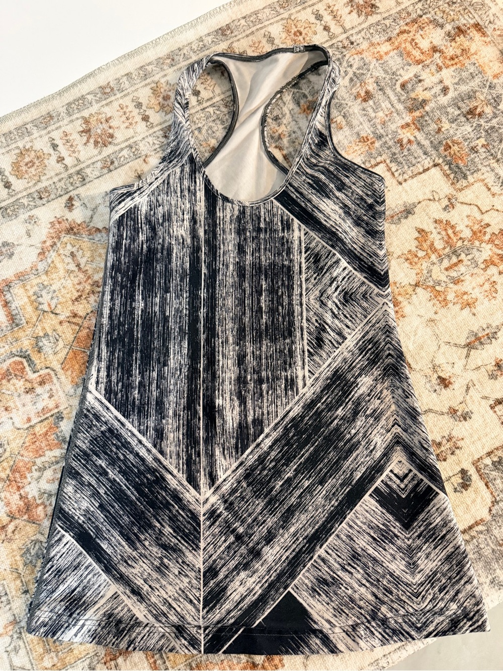 Lululemon black‎ and white graphic print Racerback tank